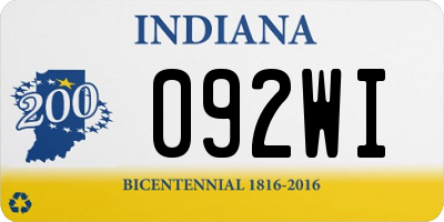 IN license plate 092WI