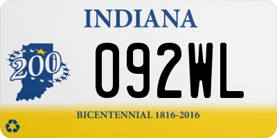 IN license plate 092WL