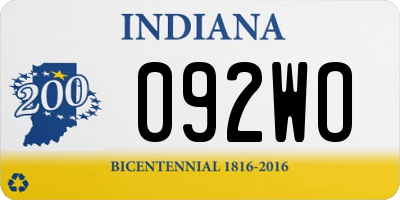 IN license plate 092WO