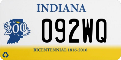 IN license plate 092WQ