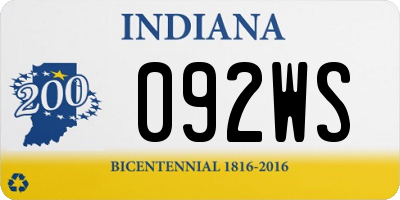 IN license plate 092WS