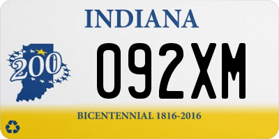 IN license plate 092XM