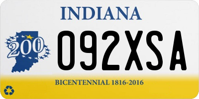 IN license plate 092XSA