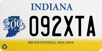 IN license plate 092XTA