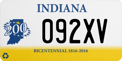 IN license plate 092XV