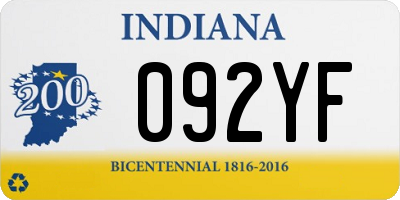 IN license plate 092YF