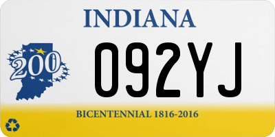 IN license plate 092YJ