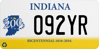 IN license plate 092YR