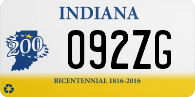 IN license plate 092ZG