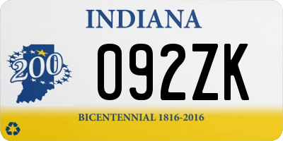 IN license plate 092ZK