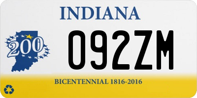 IN license plate 092ZM