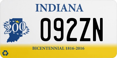 IN license plate 092ZN