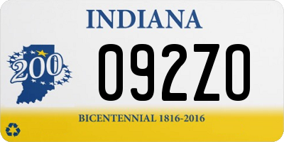 IN license plate 092ZO