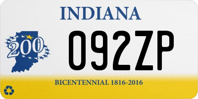 IN license plate 092ZP