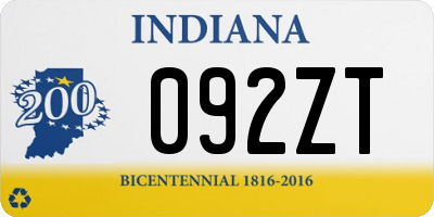 IN license plate 092ZT