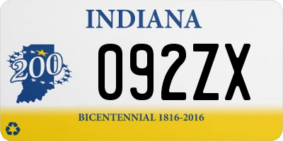 IN license plate 092ZX