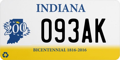 IN license plate 093AK