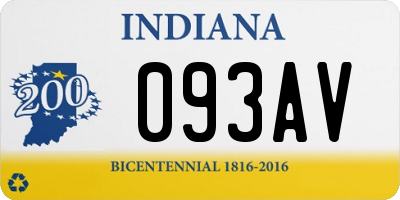 IN license plate 093AV