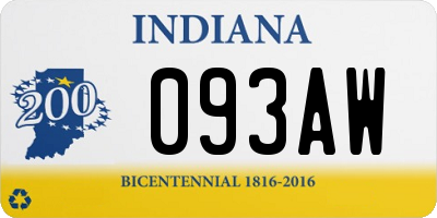 IN license plate 093AW