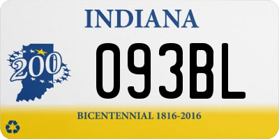IN license plate 093BL