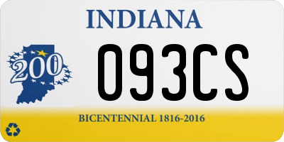 IN license plate 093CS