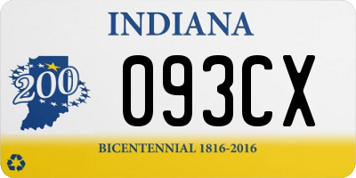 IN license plate 093CX