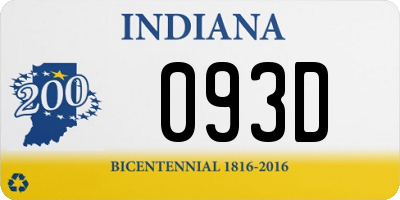IN license plate 093D