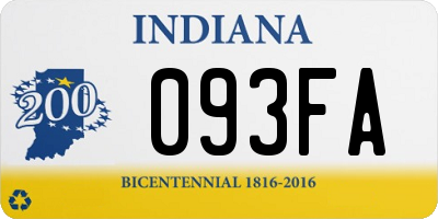 IN license plate 093FA