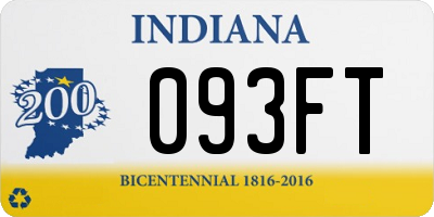 IN license plate 093FT