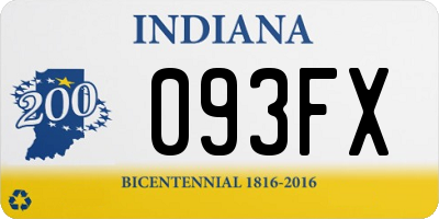 IN license plate 093FX