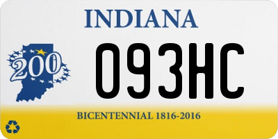 IN license plate 093HC