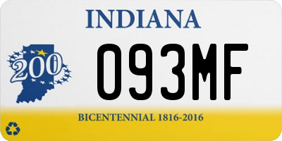IN license plate 093MF