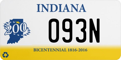 IN license plate 093N