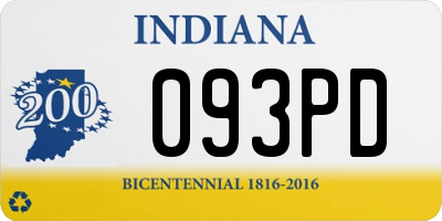 IN license plate 093PD