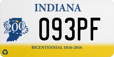 IN license plate 093PF