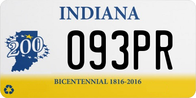 IN license plate 093PR