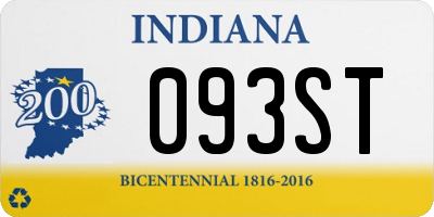 IN license plate 093ST