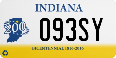 IN license plate 093SY