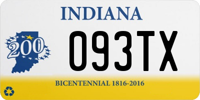 IN license plate 093TX