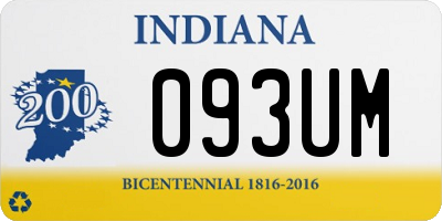 IN license plate 093UM