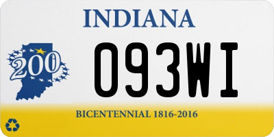 IN license plate 093WI