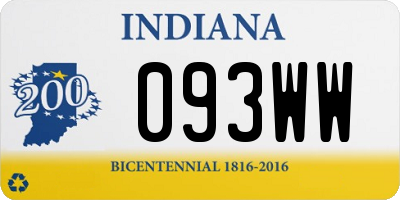 IN license plate 093WW