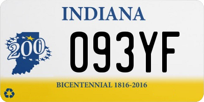 IN license plate 093YF