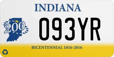 IN license plate 093YR
