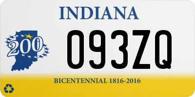 IN license plate 093ZQ