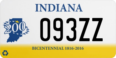 IN license plate 093ZZ