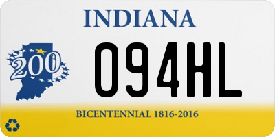 IN license plate 094HL