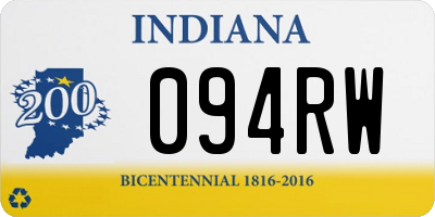 IN license plate 094RW