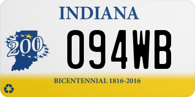 IN license plate 094WB