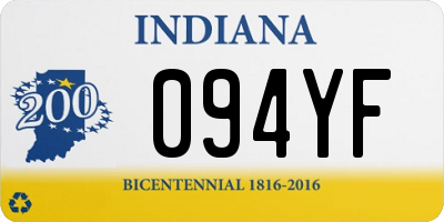 IN license plate 094YF